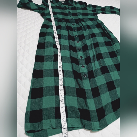 Coldwater Creek Green and Black Plaid Midi Dress 12P - Picture 7 of 11
